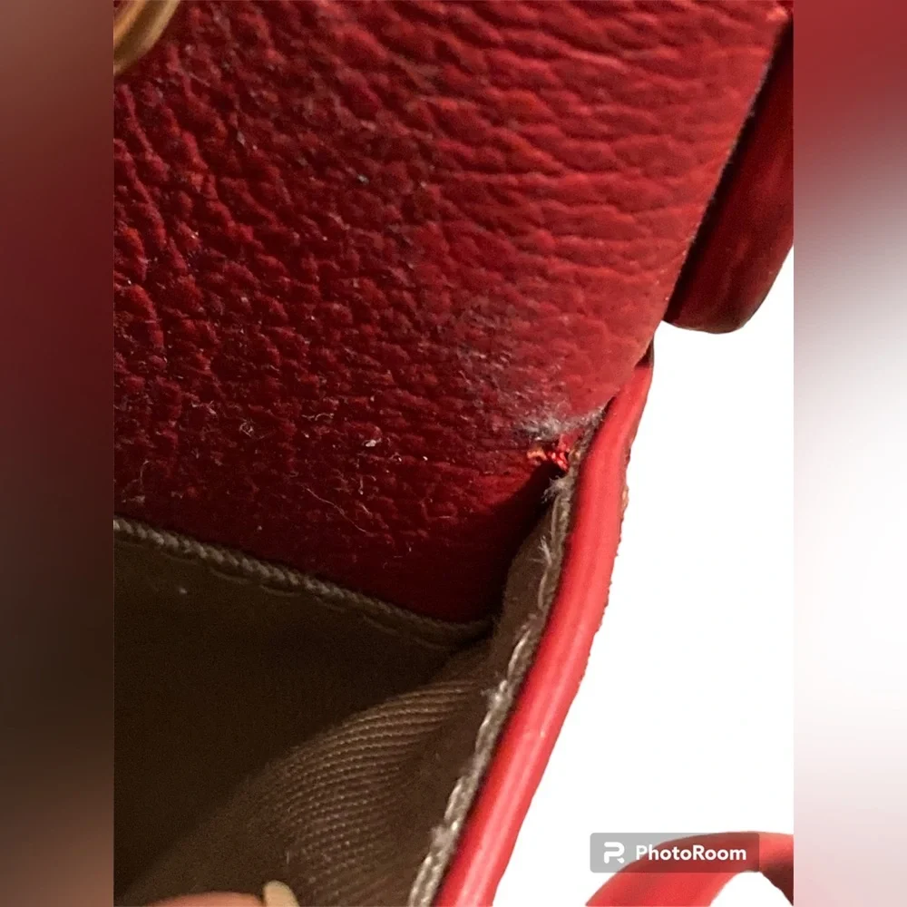 TALBOTS Red Leather Bag. Cross Body Leather with Adjustable Strap. - Picture 10 of 14